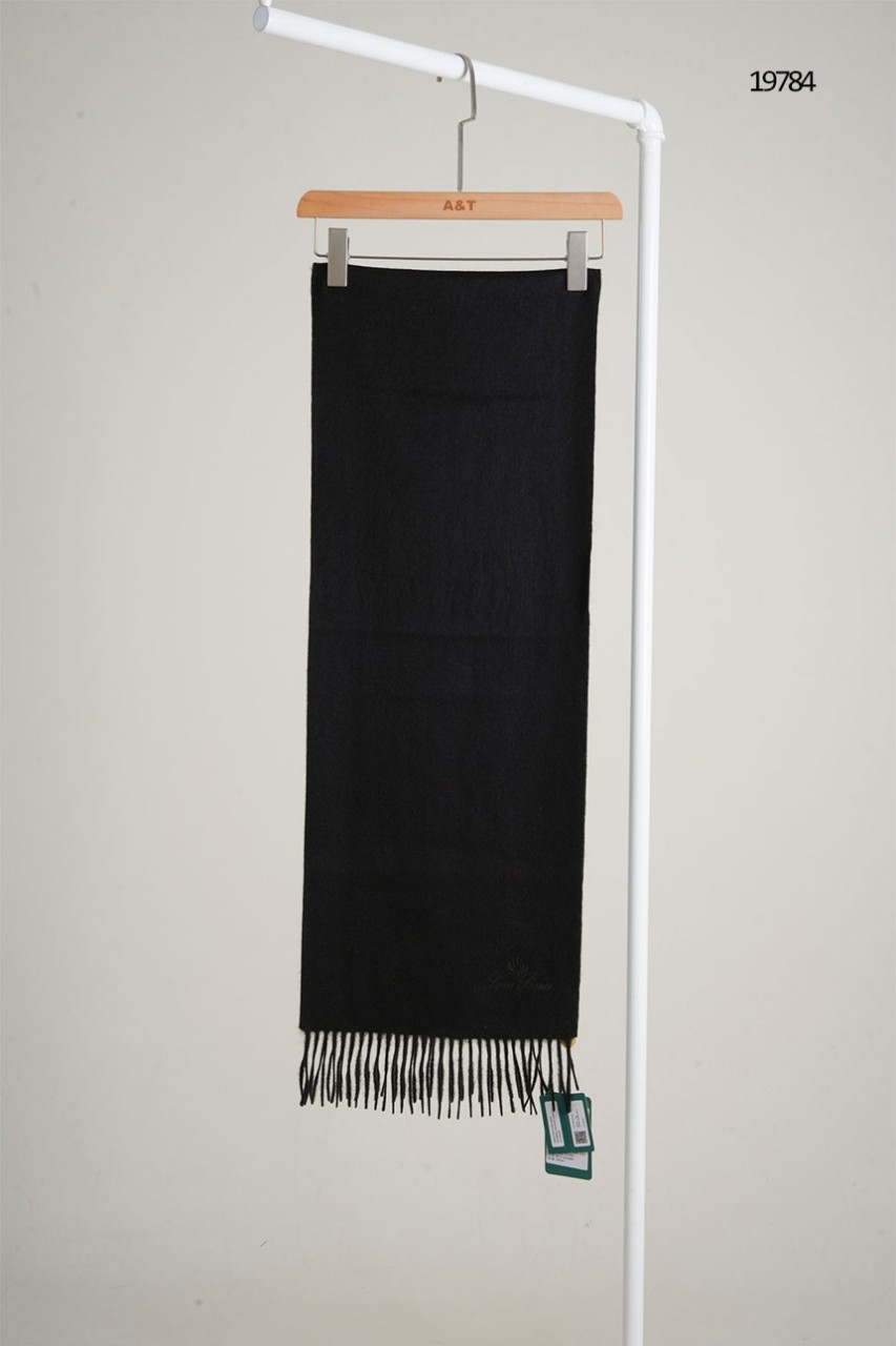 🔆 [Loro Piana] 로로피아나 남여공용 프린지 캐시미어 머플러 블랙 🔆