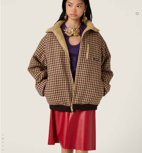#미우미우 [ miu ] 수입 플리스 안감 체크 블루종 재킷 입고💢 #여성상의 #자켓