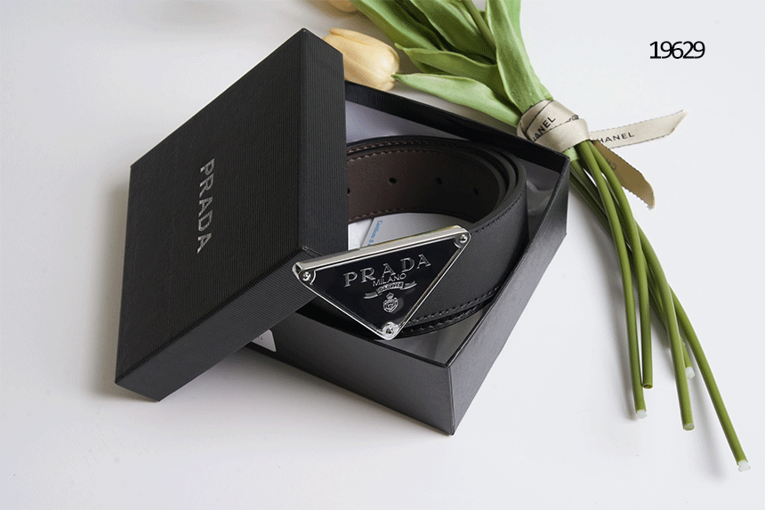 🔆 [PRADA] 프라다 삼각 로고 사피아노 레더 벨트 🔆