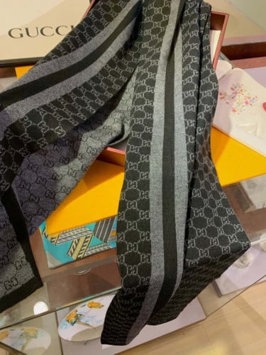 구찌 GG투톤 웹라인 울 머플러(3color)