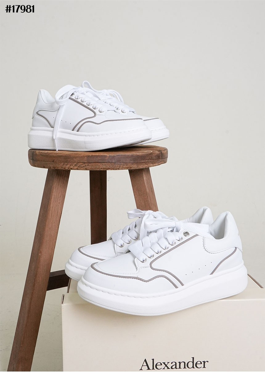 🔆 [Alexander McQUEEN] 알렉산더맥퀸 오버사이즈드 스니커즈 화이트 그레이 🔆