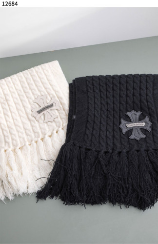 #크롬하츠 [Chrome Hearts] 레드 패치 니트 꽈배기 머플러 신상입고💢 #머플러 #12684