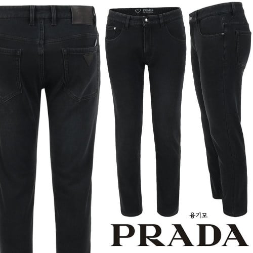 💕 프** 레더 삼각로고 블랙 슬림 일자진 ☆융 기모 원단☆