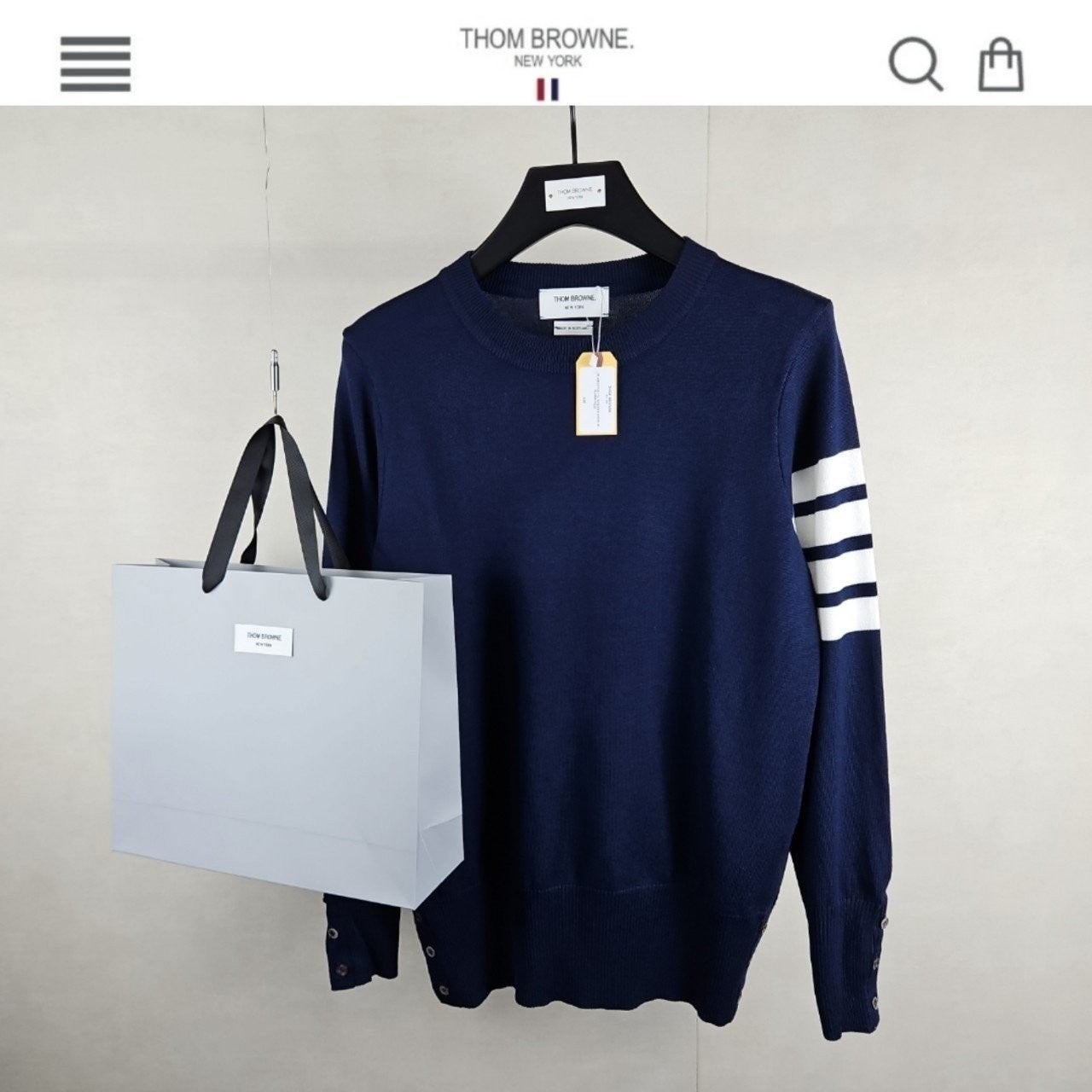 💕 톰* 캐시미어 사선 니트 신상 네이비