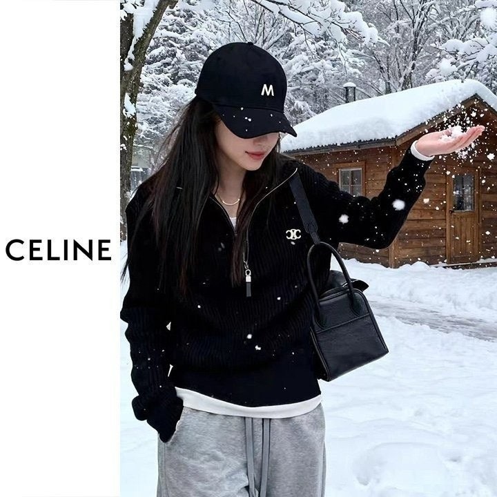 💕 셀** 하이넥 반집업 스웨터