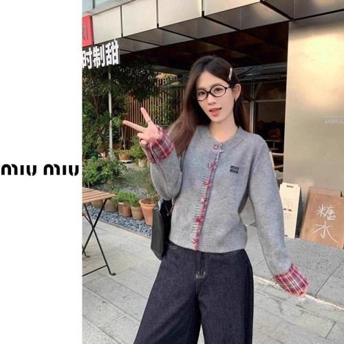 💕 미*** 체크 배색가디건