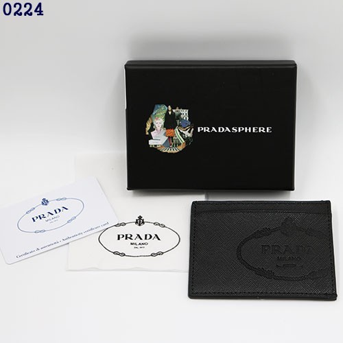 👹프라다 사피아노 각인 로고 레더 카드지갑👹