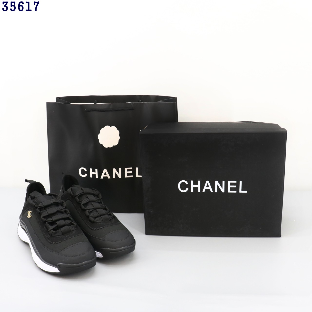👹샤넬 믹스드 파이버 블랙 스니커즈👹