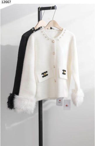 #셀린느 [CELINE] 트리옹프 로고 퍼 니트 자켓 신상입고💢 #상의 #니트 #12667