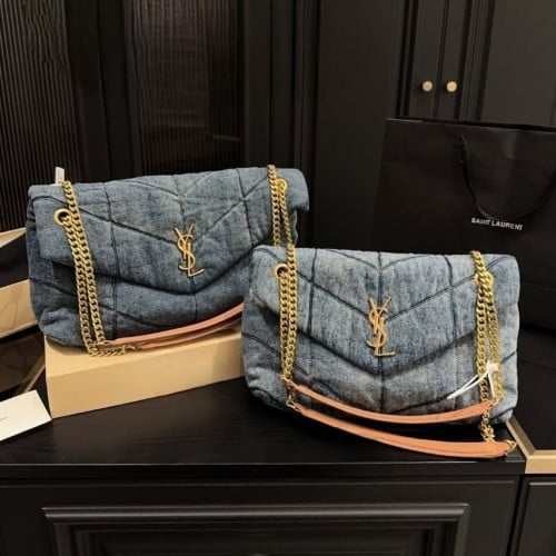 💕 생** 데님 퀄팅 푸퍼백