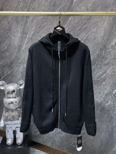 💕 크* 가죽패치 니트 후드 집업