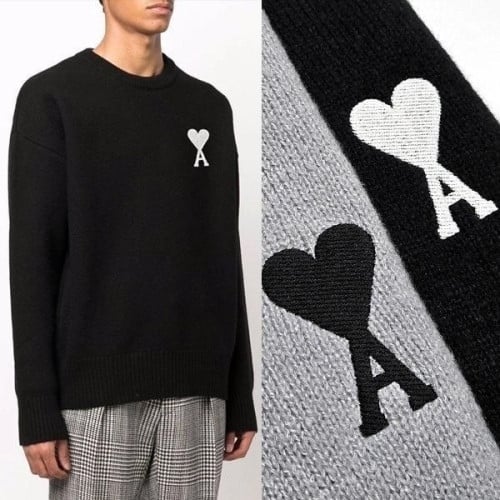 💕 아* 사선하트 라운드 니트