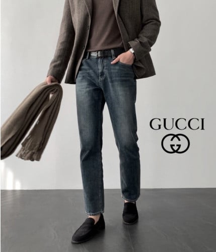 💕 구* 다크블루 테이퍼드 진