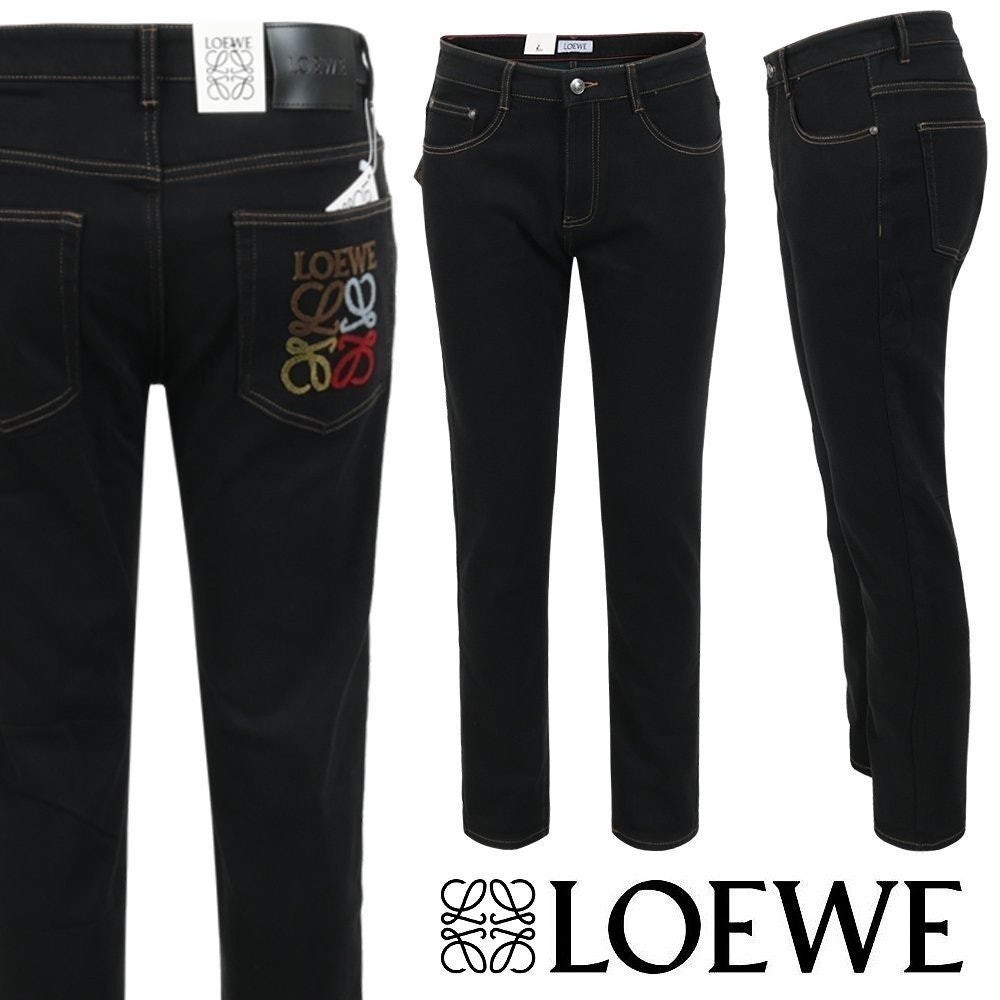 💕 로** 컬러 아나그램 부클 블랙 슬림 일자진 ☆기모 원단☆