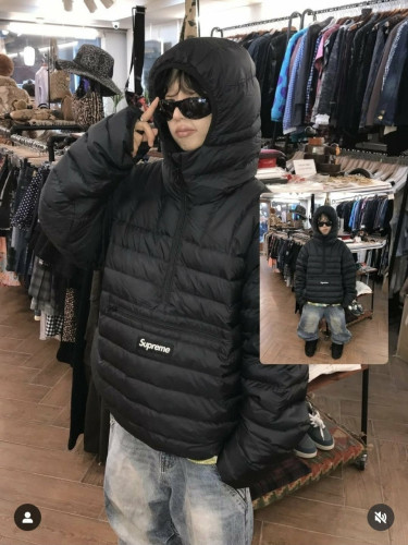 💕 슈** 마이크로 다운 하프집 후드 풀오버