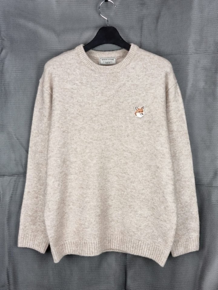 💕 메* 키츠네 브라운 폭스헤드 캐시 라운드 니트