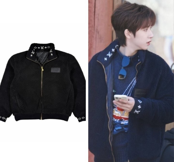 💫루*이비통 플리스 블루종 레더패치💫