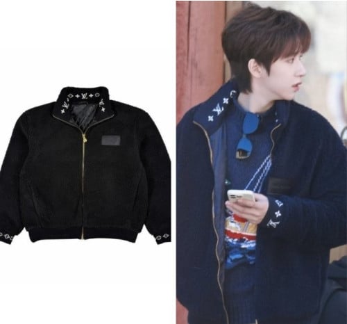 💫루*이비통 플리스 블루종 레더패치💫