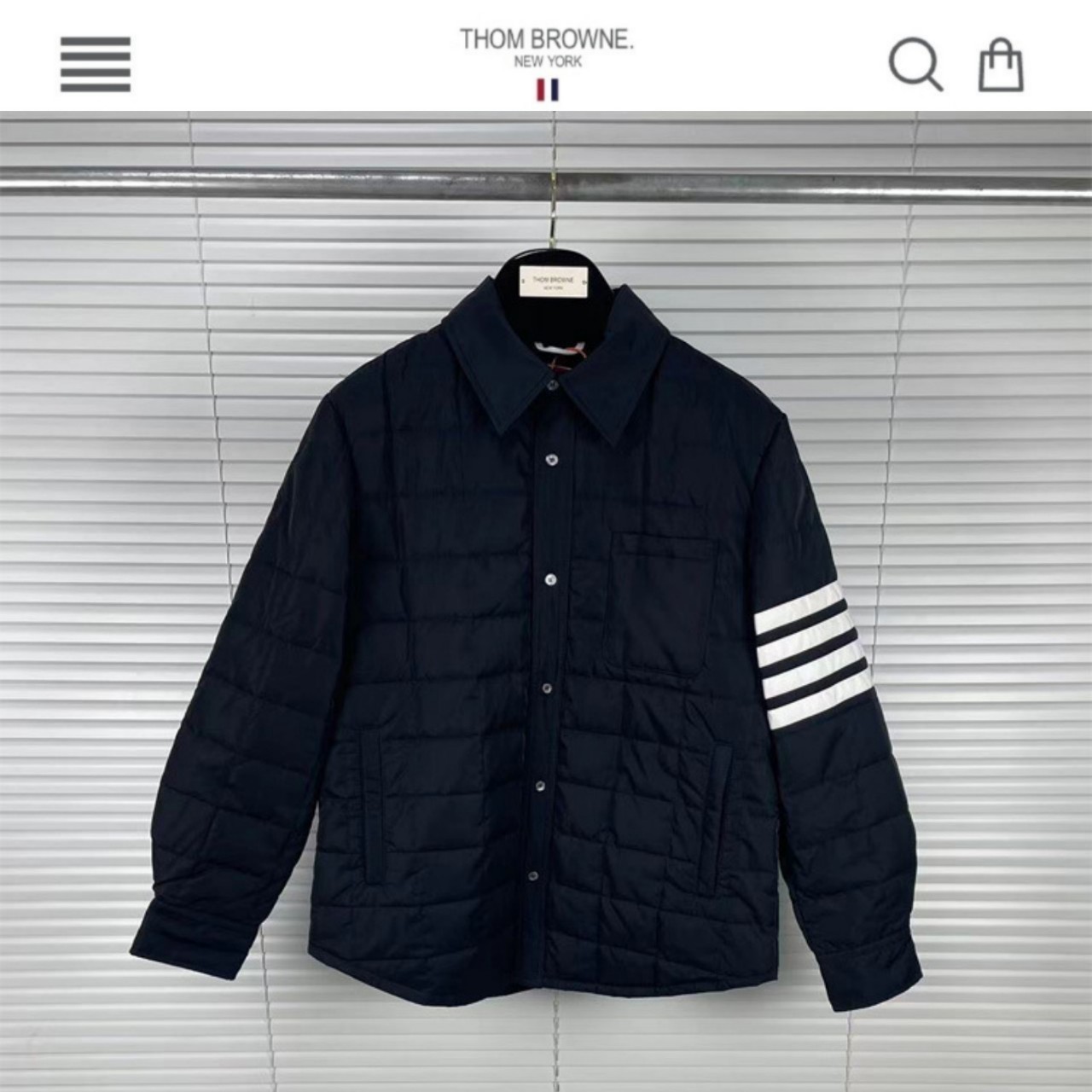 수입 고급 TB 사선완장 다운 자켓 진네이비