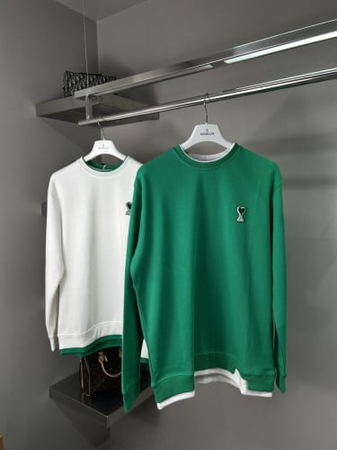 #아미 레이어드 하트로고 맨투맨