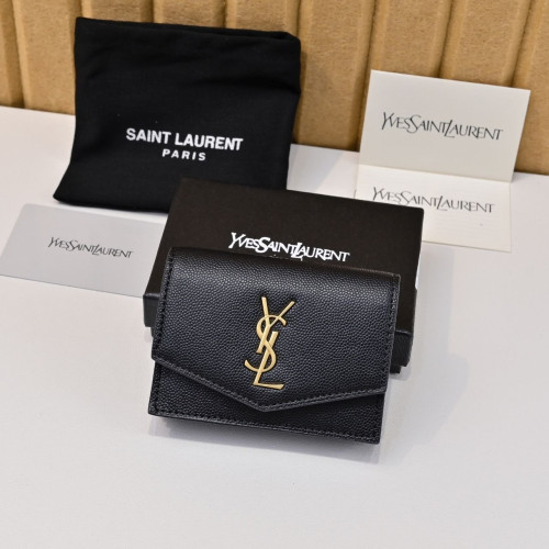 #생로랑 아코디언 업타운 카드지갑 (카프스킨)