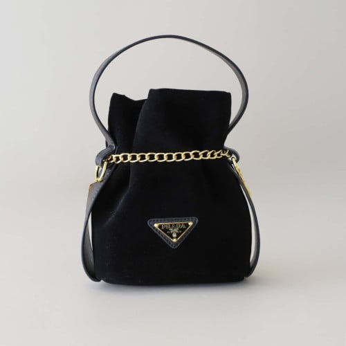 #PY #프라다 쁘띠 삭 누아르 벨벳 버킷백