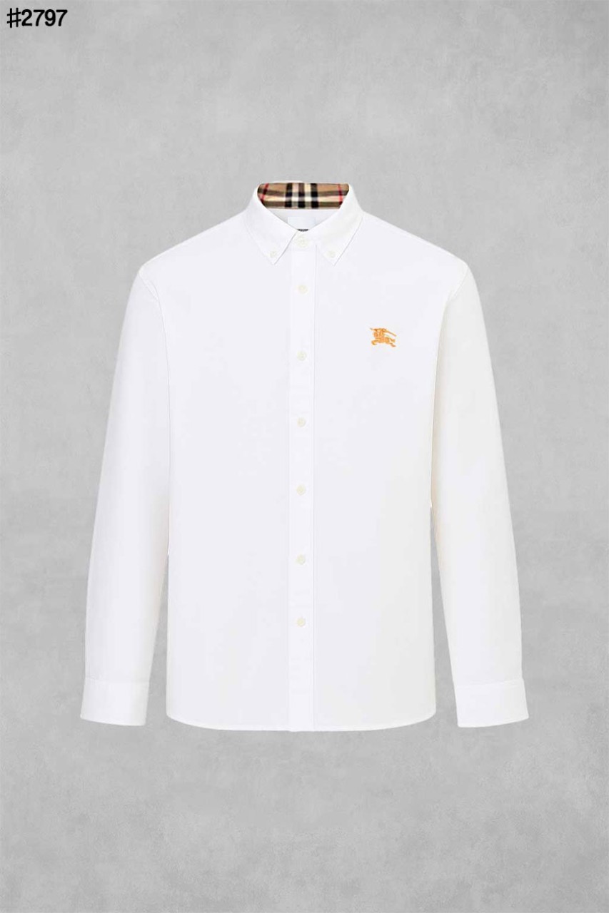 🍀 [BURBERRY] 버버리 EKD 자수 로고 솔리드 옥스포드 셔츠 🍀