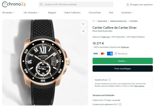 🚨칼리브 드 까르띠에 다이버 워치