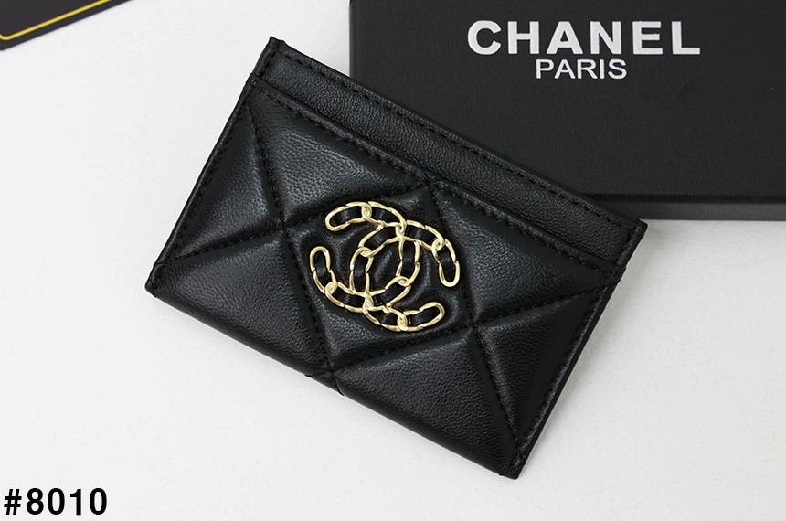 🍀 [CHANEL] 샤넬 수입 19 램스킨 금장 카드 홀더 지갑 🍀
