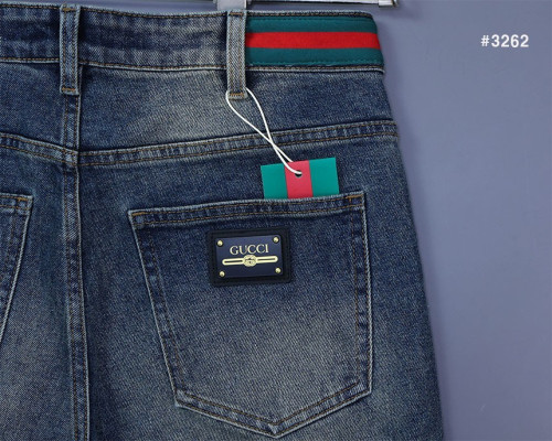 🍀 [GUCCI] 구찌 스틸로고 삼선밴딩 워싱 데님 팬츠 🍀