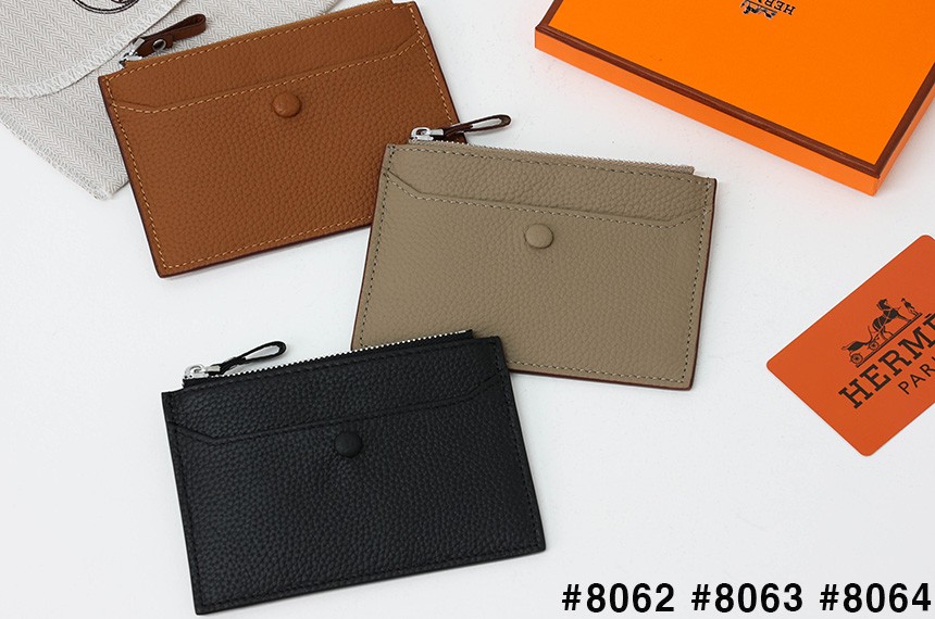 🍀 [HERMES] 에르메스 수입 토고 5cc 포켓 지퍼 카드 지갑 🍀