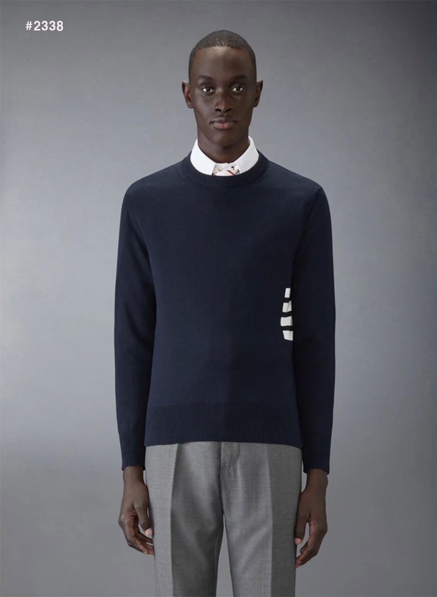 🍀 [THOM BROWNE] 톰브라운 밀라노 사선 4바 라운드 니트 🍀