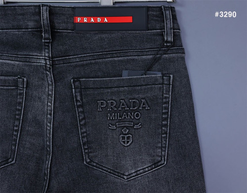 🍀 [PRADA] 프라다 밀라노 엠보 로고 흑청 워싱 데님 청바지 🍀