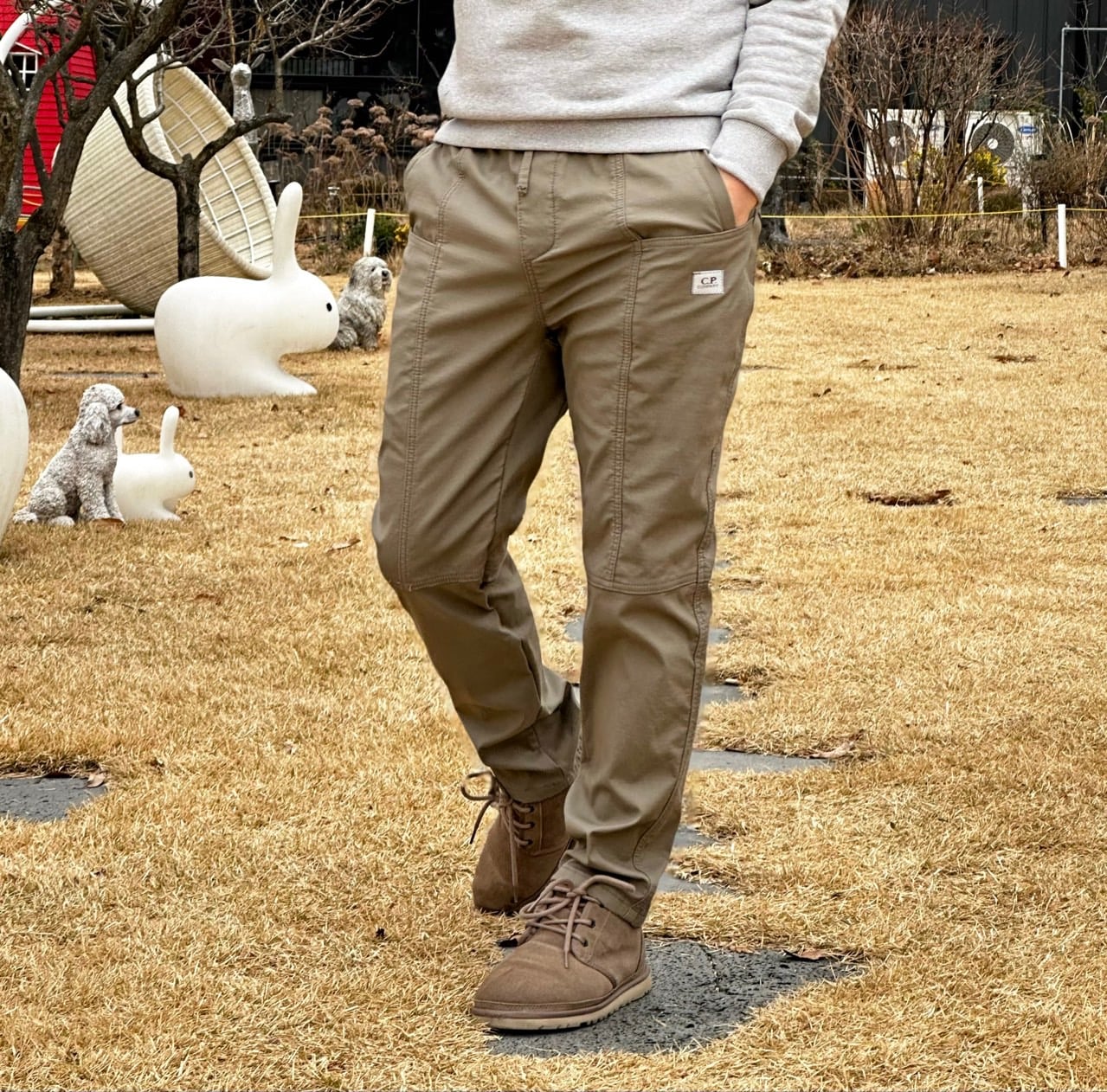 C.P 컴퍼* 보아 융기모 카고팬츠