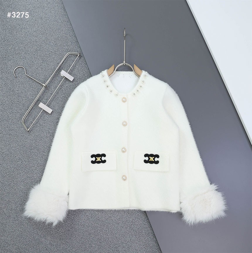 🍀 [CELINE] 셀린느 트리오페 니트 퍼 자켓 🍀