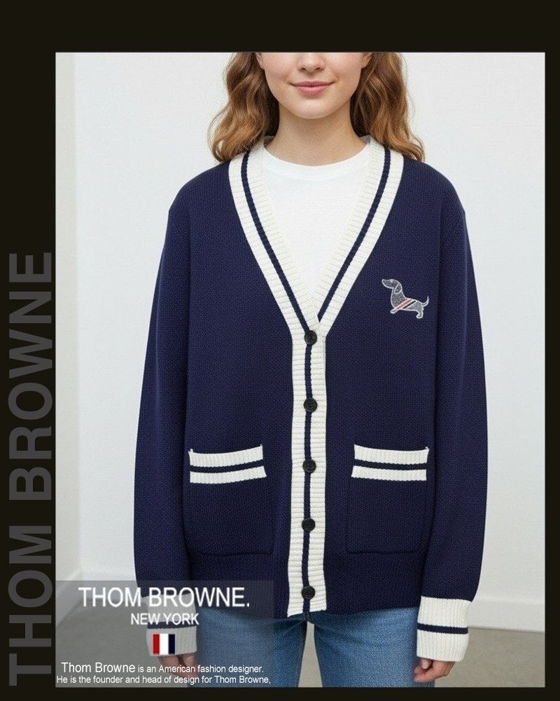 💕 톰* 헥터 라인 배색 니트 가디건(25-865)