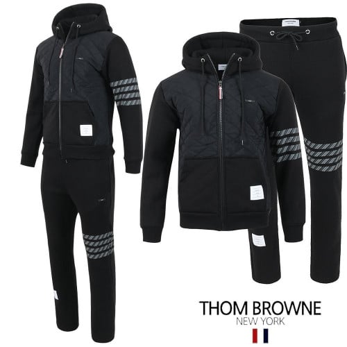 💕 톰* 사선 로고 패치 누빔 패딩 셋업 ☆기모 패딩 원단☆