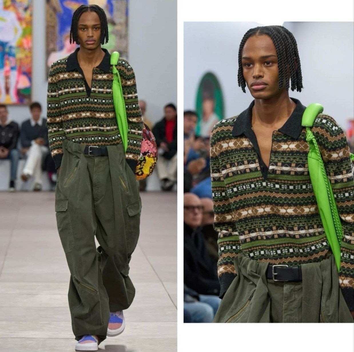 💕 로** 25 멀티컬러 울 폴로 스웨터 - 수입