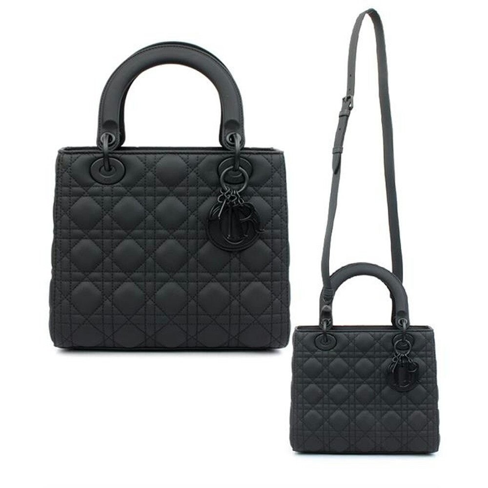 💕 디* 고급 LADY MY ABCDI*R 백블랙 울트라 매트 까나쥬 송아지 가죽ㅡ미디엄