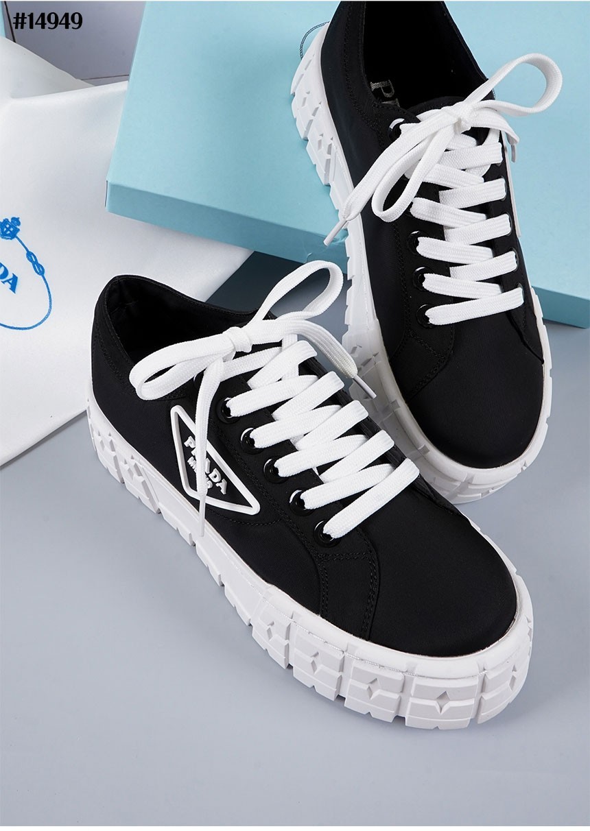 🔆 [PRADA] 프라다 개버딘 더블 휠 플랫폼 스니커즈 🔆