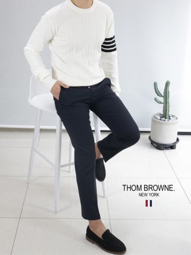 💕 톰* 가죽탭 삼선밴딩 슬랙스