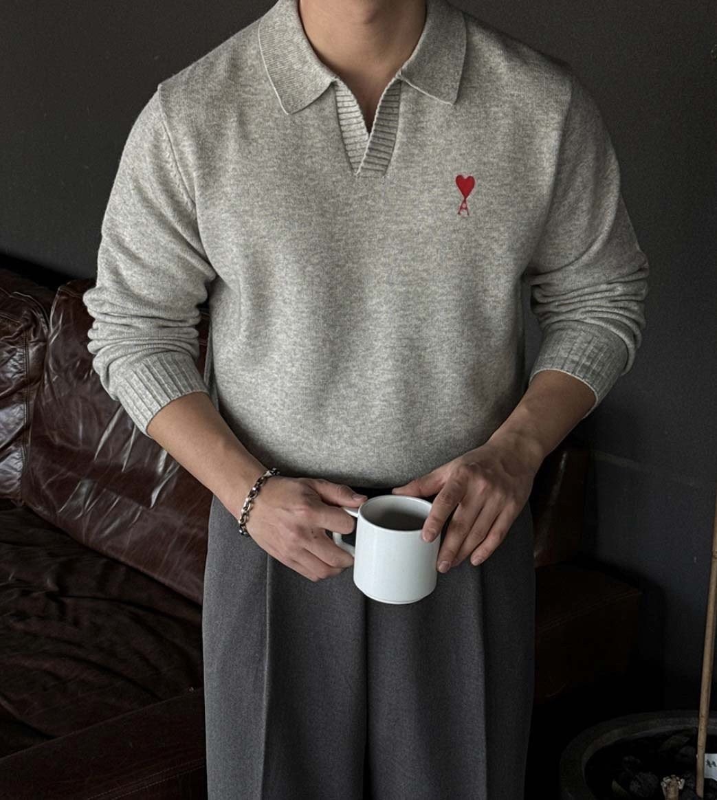 💕 아* 오픈카라 니트