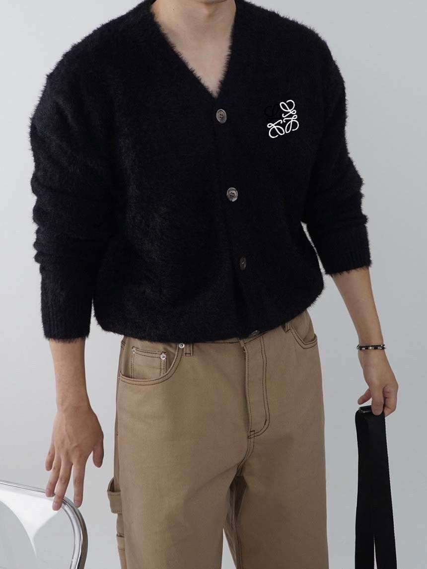 💕 로** 투톤 애너그램 앙고라 가디건