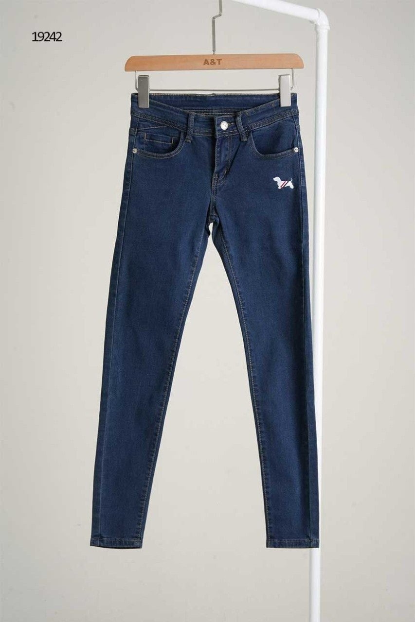 💕 톰* 도그자수 슬림핏 데님 팬츠