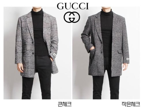 💕 구* 하운드 글렌체크 하프 코트