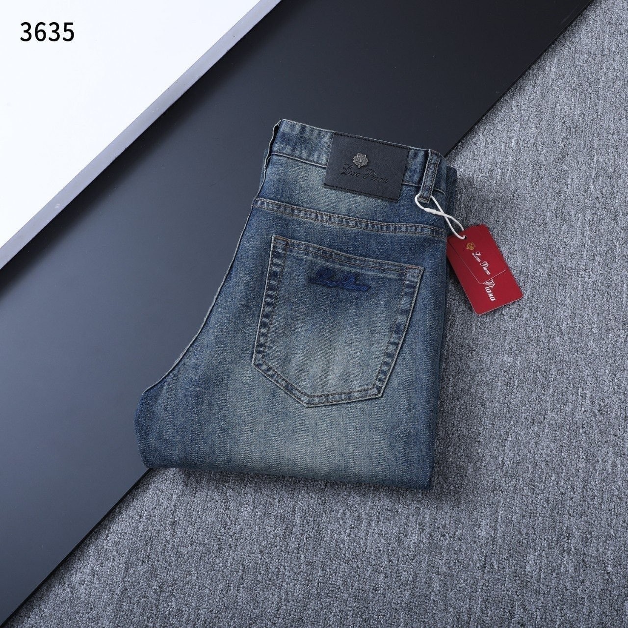 💕 로* 피아나 수입 3D엠보 블랙패치 데님팬츠