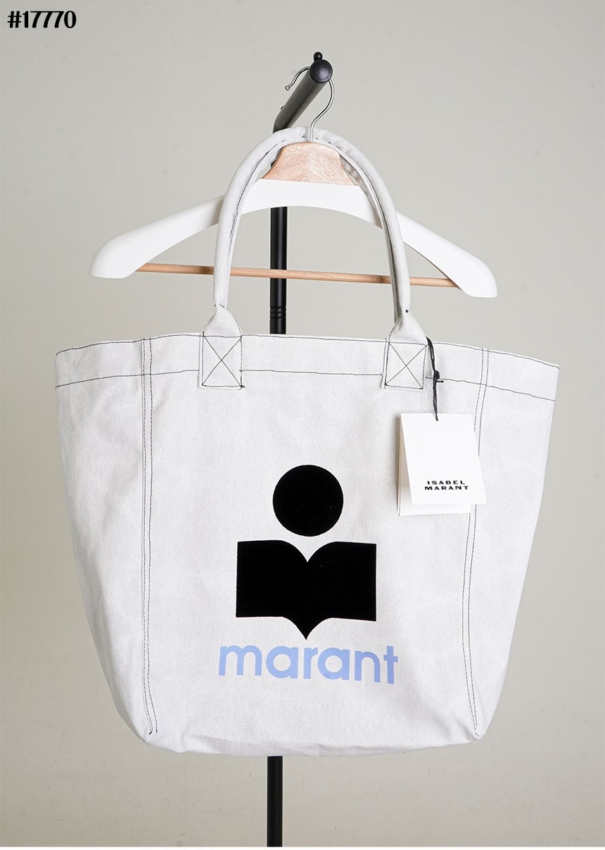 🔆 [ISABEL MARANT] 이자벨 마랑 벨벳 로고 엔키 코튼 데님 토트 백 🔆