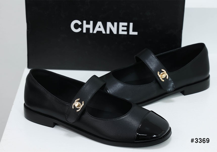 CHANEL 샤넬 CC 메리제인 턴락 플랫 슈즈