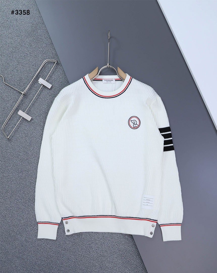 🍀 [THOM BROWNE] 톰브라운 사선 4바 헥터 라운드 니트 🍀