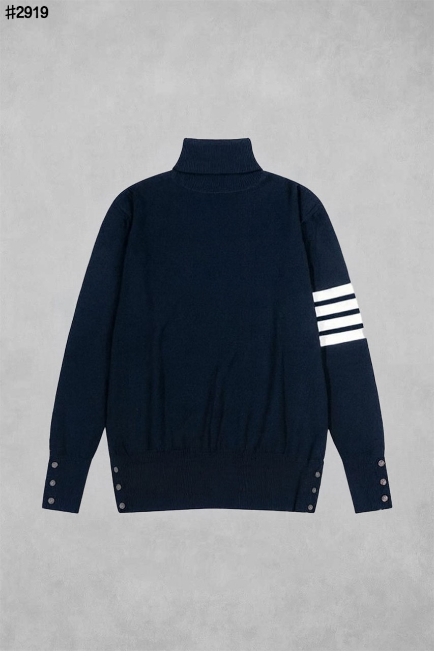 🍀 [THOM BROWNE] 톰브라운 코튼 4-바 터틀넥 울 스웨터 🍀